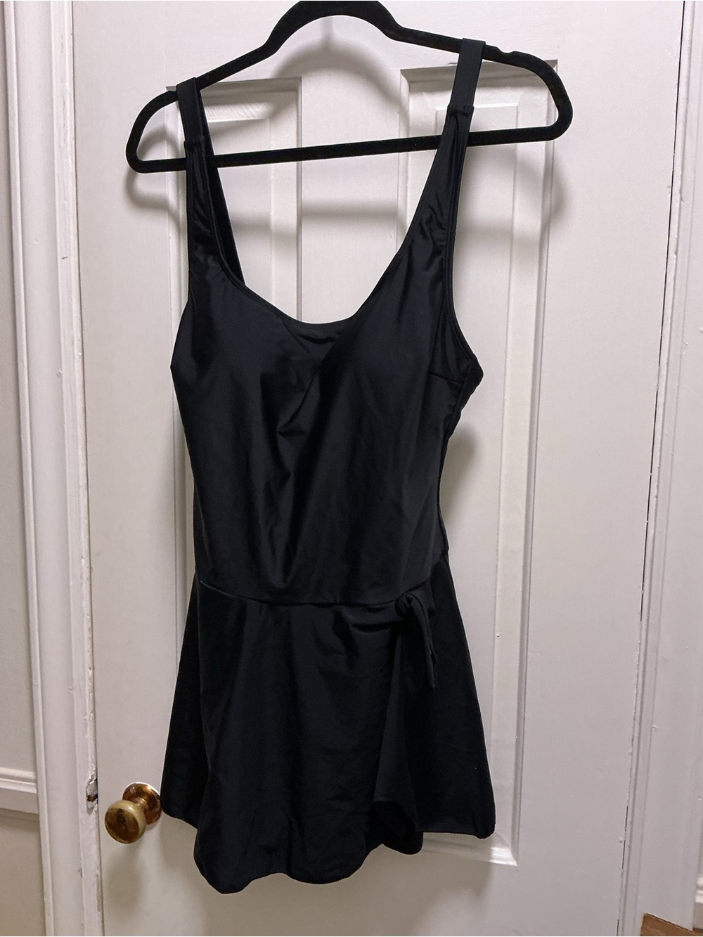 Classic Black Skirted One-Piece Swimsuit with Tank Straps